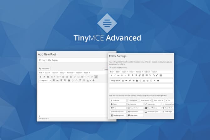 TinyMCE Advanced — расширенный текстовый редактор для WordPress